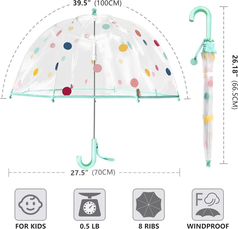 RONIARE Kids Clear Bubble Umbrellas for Rain Dome Windproof Umbrella for Kid Girls and Boys - Image 4